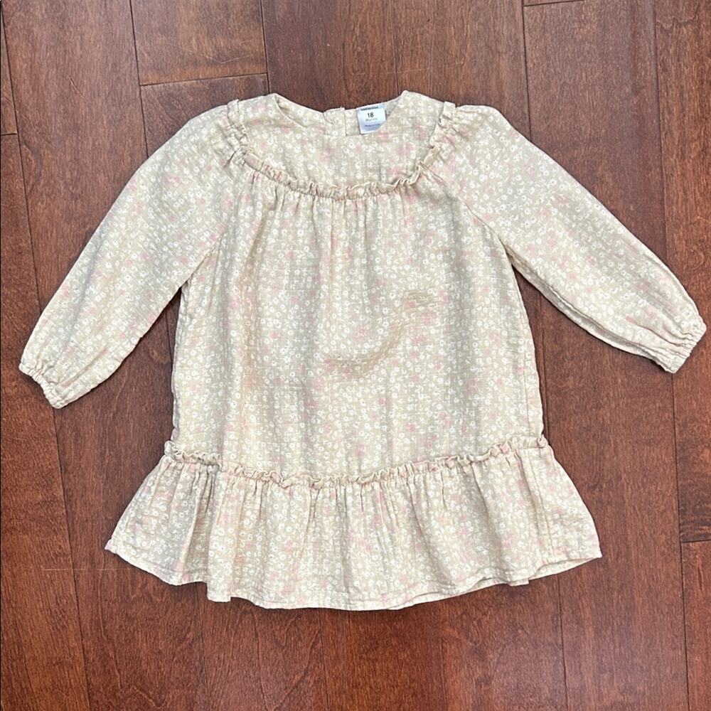 Nordstrom Cottagecore Prairie Floral Kids Long Sleeve Dress, Size 18M
